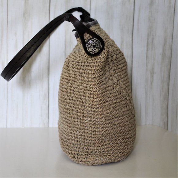 Brighton Vintage Tan Crochet Heart Shoulder Bag - Picture 3 of 10